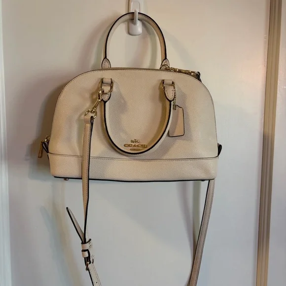 ๐ฒ Coach Sierra Satchel Crossbody bag In Ivory Crossgrain Leather - Picture 1 of 12
